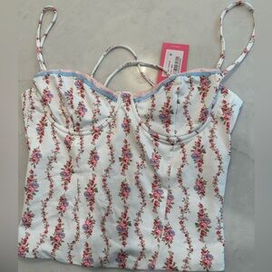 edikted Indira Printed Cupped Lace Up Corset size M new with tags